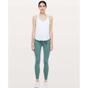 Lululemon Fast & Free 7/8 Tight II Nulux 25" Green Smoke Size 8